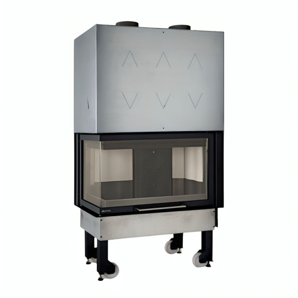 Италианска чугунена камина на дърва за вграждане La Nordica Monoblocco 800 Angolo лява, 10.0kW | Сухи камини за вграждане | Камини за вграждане |