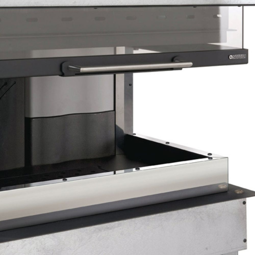 Италианска чугунена камина на дърва за вграждане La Nordica Monoblocco 800 Angolo дясна, 10.0kW | Сухи камини за вграждане | Камини за вграждане |