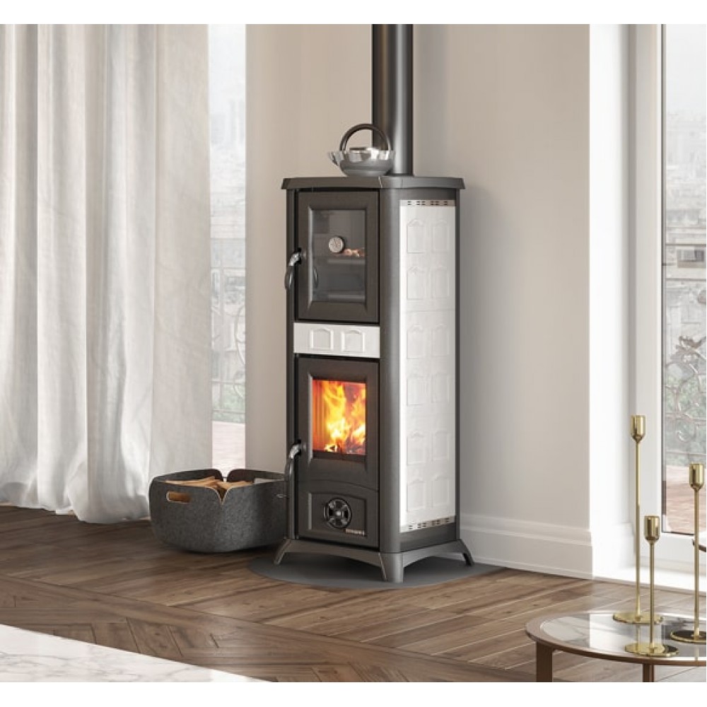 Италианска камина на дърва с фурна La Nordica Gemma Forno бяла, 7.3kW | Камини на дърва с фурна | Камини на дърва |