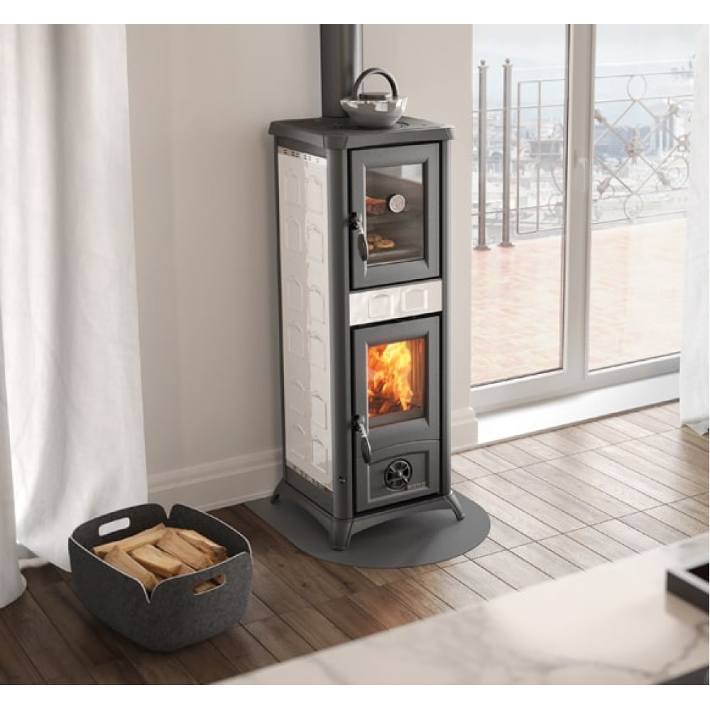 Италианска камина на дърва с фурна La Nordica Gemma Forno бяла, 7.3kW | Камини на дърва с фурна | Камини на дърва |