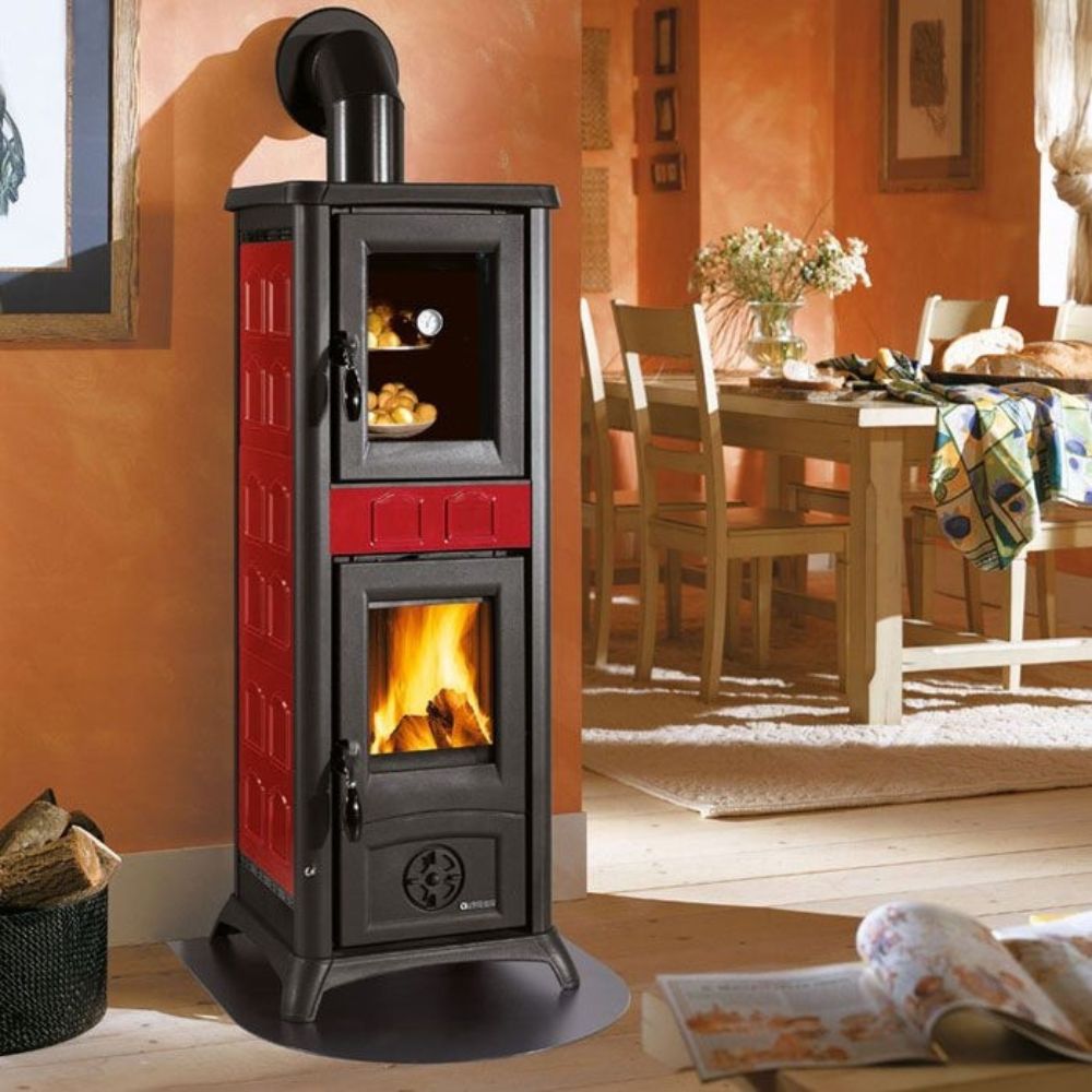 Италианска камина на дърва с фурна La Nordica Gemma Forno 5.0 червена, 7.3kW | Сухи камини на дърва | Камини на дърва |