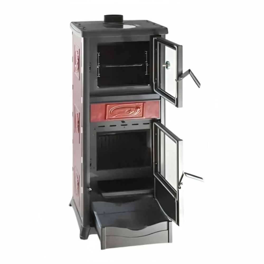 Италианска камина на дърва с фурна La Nordica Rossella Plus Forno Evo червена, 9.1kW | Сухи камини на дърва | Камини на дърва |