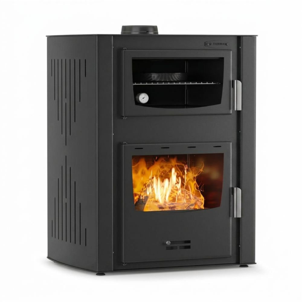 Камина на дърва с фурна и водна риза Velmora Fire ATS HYDRO ΜΑSΙΝΑ 90-30 черна, 35kW | Камини на дърва с фурна | Камини на дърва |