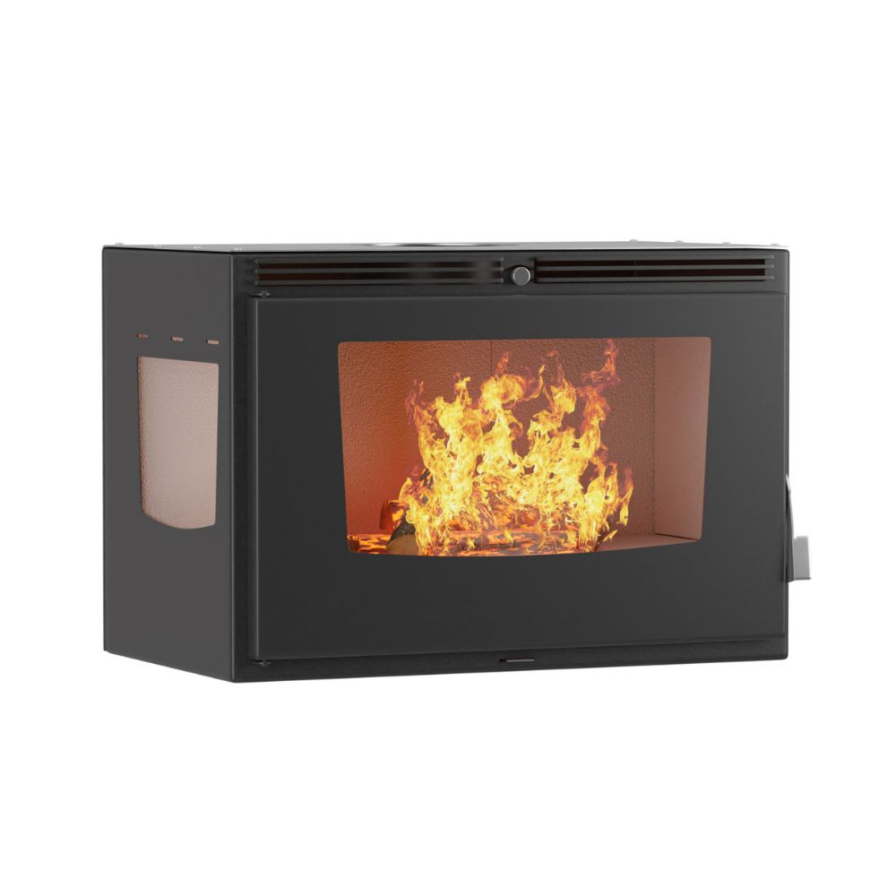 Камина за вграждане на дърва Balkan Energy ATS INSERT CORNER AIR 800, с вентилатор и въздуховоди, дясна страна, 13.73kW | Сухи камини за вграждане | Камини за вграждане |