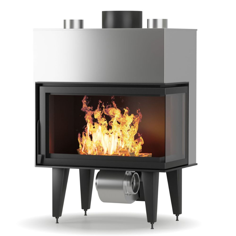Камина за вграждане на дърва Balkan Energy ATS STABLE AIR CORNER 900, с въздуховоди, дясна страна, 16.40kW | Сухи камини за вграждане | Камини за вграждане |