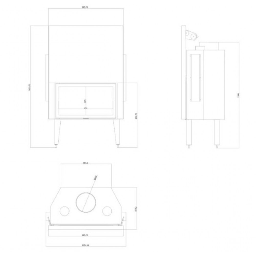 Камина за вграждане на дърва Balkan Energy ATS STRAIGHT AIR 900, с въздуховоди, 19.95kW | Сухи камини за вграждане | Камини за вграждане |