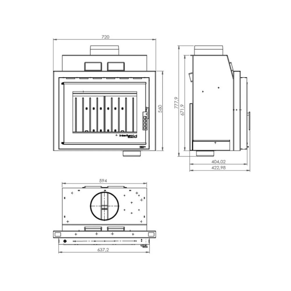 Камина за вграждане на дърва UNIFLAM 600 DURO S с подаване на въздух, 10kW | Сухи камини за вграждане | Камини за вграждане |