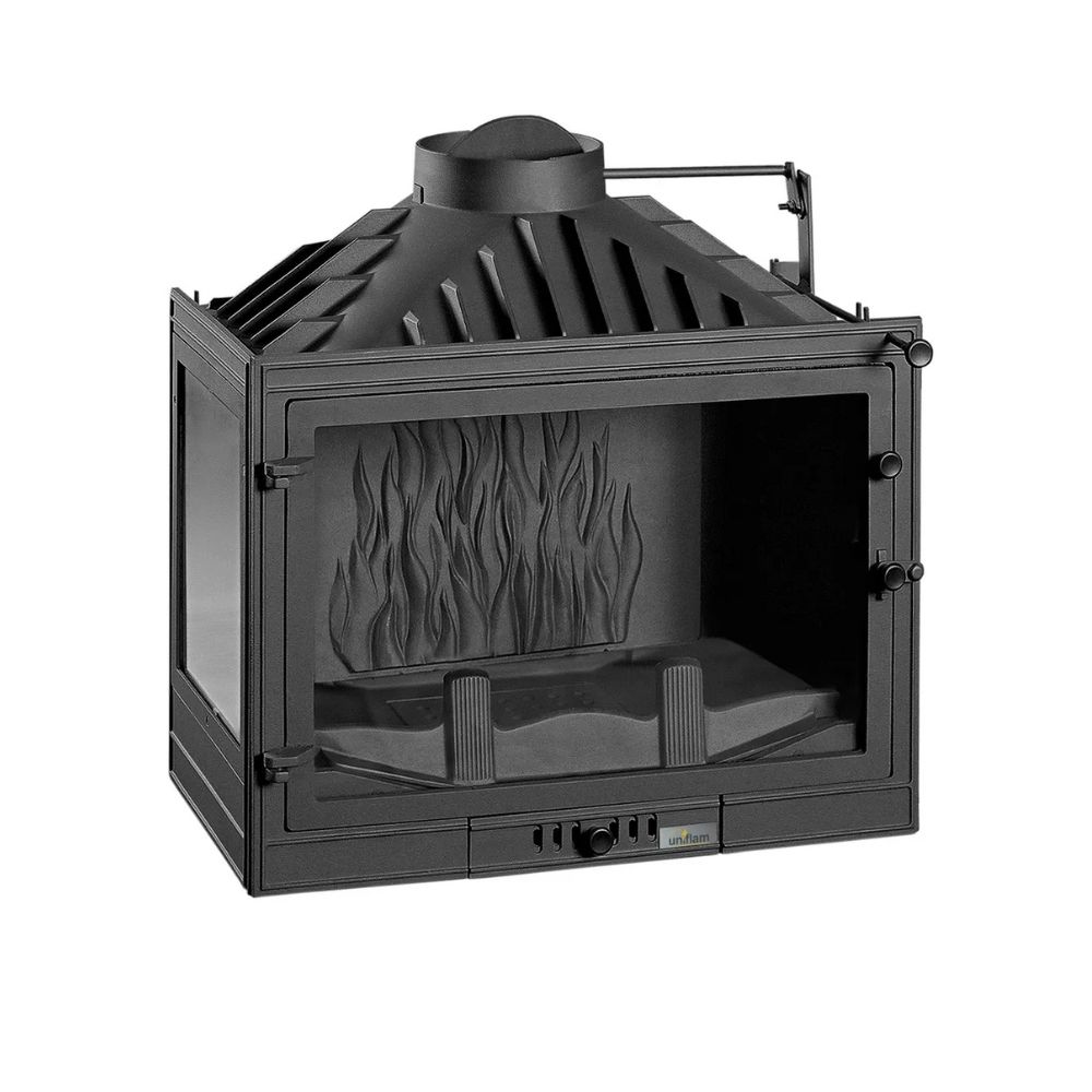 Камина за вграждане на дърва UNIFLAM 700 STANDARD с клапа, лява страна, 14kW | Сухи камини за вграждане | Камини за вграждане |