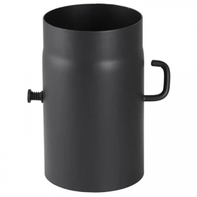 Черен димоотвод от стомана PARKANEX с клапа, Прав, Дължина 0.25м, Ф130, Дебелина 2мм - Комини